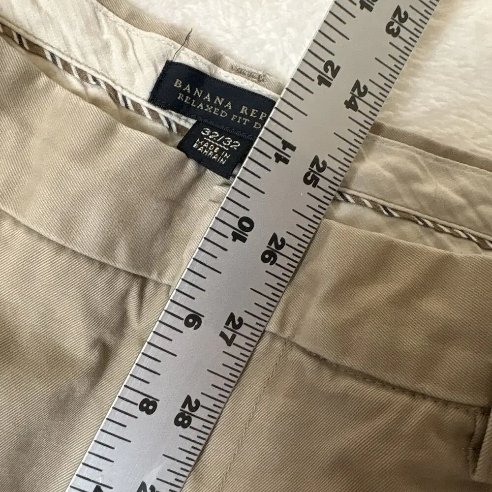 Banana Republic Mens Khaki Chino Pants Classic Fit Cotton Dawson Fit Relaxed